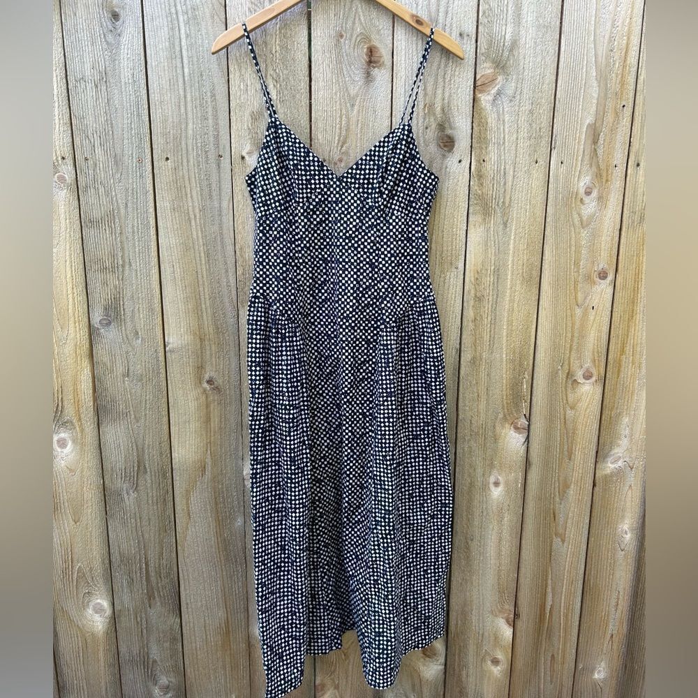 Madewell Navy Nightfall Nancy V-Neck Spaghetti Strap Slip Dress